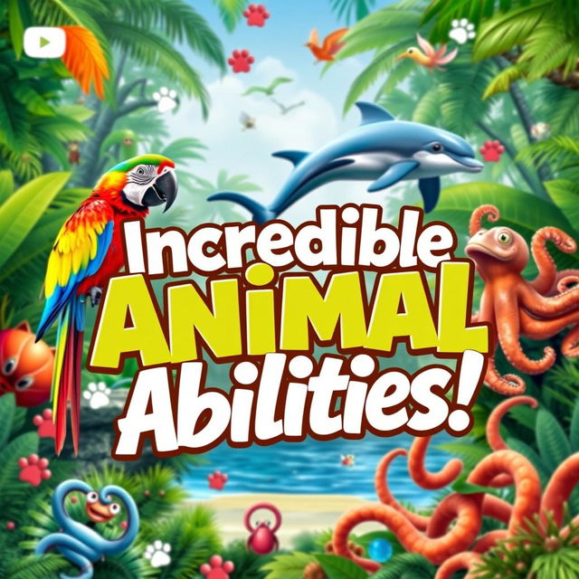 A captivating YouTube thumbnail that showcases incredible animals with unique abilities