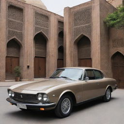 A sleek Iranian car that blends traditional Persian design elements with modern automotive technology