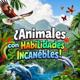 A captivating YouTube thumbnail showcasing amazing animals with incredible abilities