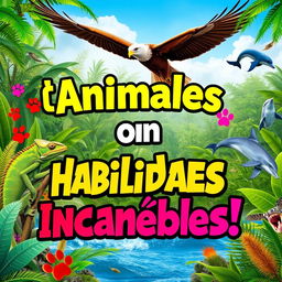 A captivating YouTube thumbnail showcasing amazing animals with incredible abilities