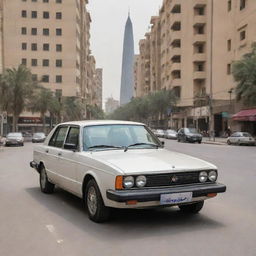 An innovative Iraqi car, balancing modern design principles, technology enhancements, and local aesthetic influences