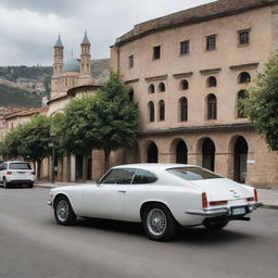 A Georgia-made car combining a sleek modern design, cutting-edge technology, and elements from the country's rich historical aesthetics