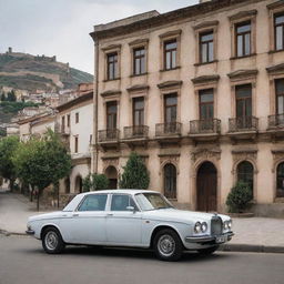 A Georgia-made car combining a sleek modern design, cutting-edge technology, and elements from the country's rich historical aesthetics