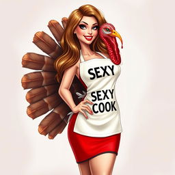 A hyper-realistic illustration of an exceptionally beautiful and stunning female figure resembling a mix between a woman and a turkey