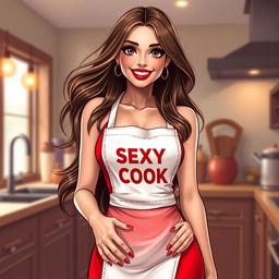 A hyper-realistic illustration of an extremely beautiful and pretty smiling female character resembling a Turkish woman