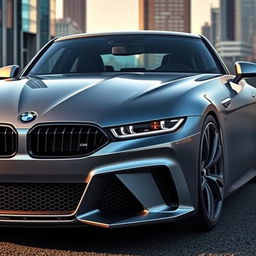 An aggressive-looking car that combines design elements from BMW and Audi