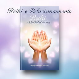 A captivating ebook cover featuring a serene and harmonious design that combines elements of Reiki and romantic relationships