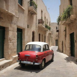 A unique Palestinian car that combines traditional design aesthetics with modern feature enhancements