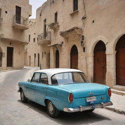 A unique Palestinian car that combines traditional design aesthetics with modern feature enhancements