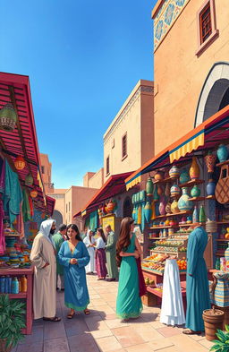 A beautifully detailed illustration inspired by the essence of Moroccan culture and the enchanting tales from the novel 'La Boîte à Merveilles