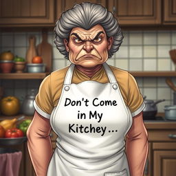 A hyper-realistic illustration of a very grumpy woman with features resembling that of a turkey, including a wattle and plumage-like hair