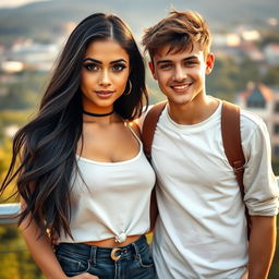 A beautiful 24-year-old woman and her 20-year-old brother, posing together in a casual setting