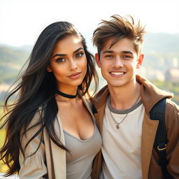 A beautiful 24-year-old woman and her 20-year-old brother, posing together in a casual setting