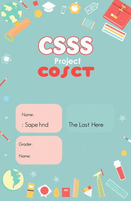 A school project cover page for a social sciences class, titled 'CSSS'