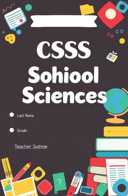 A school project cover page for a social sciences class, titled 'CSSS'