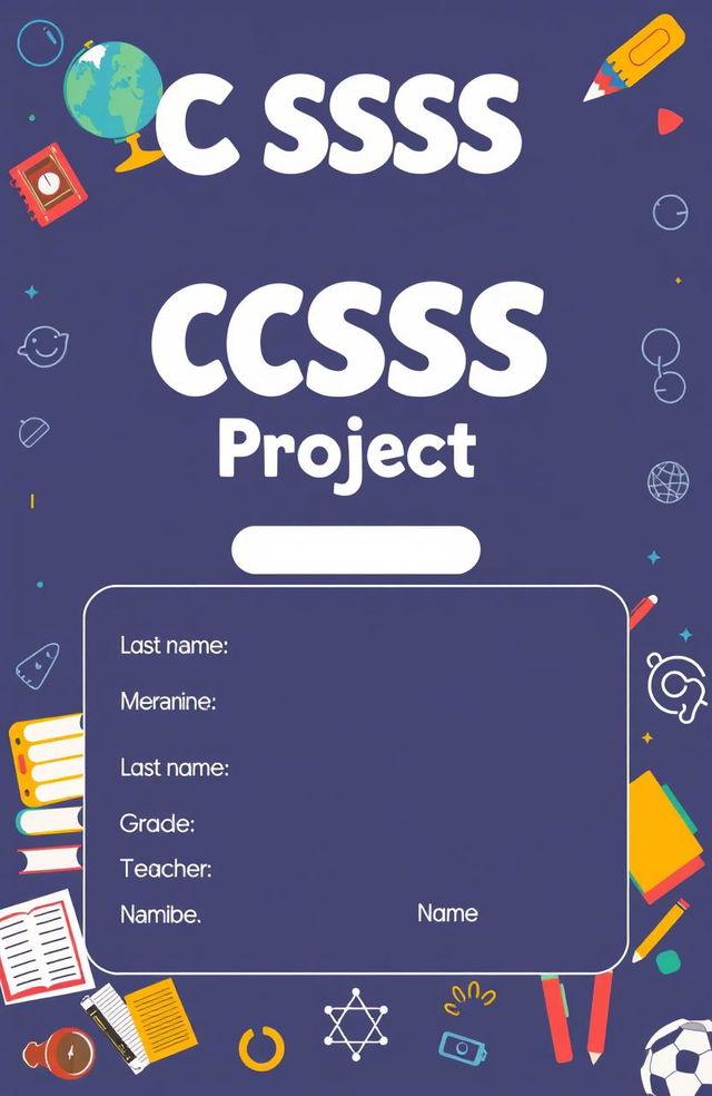 A school project cover page for a social sciences class, titled 'CSSS'