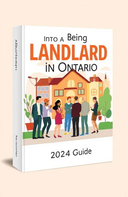 A modern, informative book cover design titled 'Being a Landlord in Ontario: 2024 Guide'