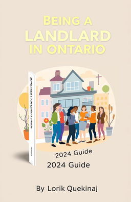 A modern, informative book cover design titled 'Being a Landlord in Ontario: 2024 Guide'