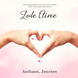 A book cover design featuring two hands creating a heart shape