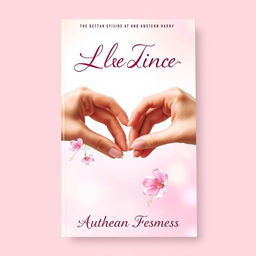 A book cover design featuring two hands creating a heart shape