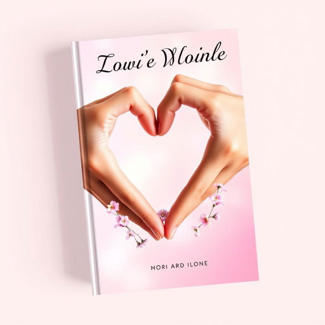 A book cover design featuring two hands creating a heart shape