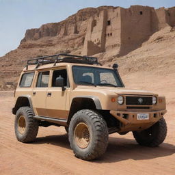 A sturdy Yemini off-road vehicle, designed to handle the country's diverse landscapes