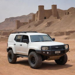 A sturdy Yemini off-road vehicle, designed to handle the country's diverse landscapes