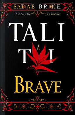 A striking book cover design featuring a bold color palette of black, red, and gold