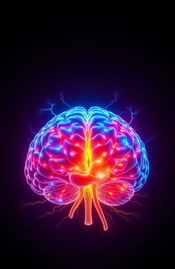 A detailed and intricate visual representation of a human brain, showcasing the cerebral cortex, the cerebellum, and brain stem