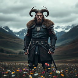 A dark and realistic depiction of a powerful man symbolizing the Taurus zodiac sign, exuding strength and calm determination