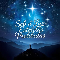 A captivating book cover design for 'Sob a Luz das Estrelas Proibidas'