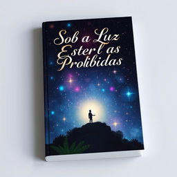 A captivating book cover design for the title 'Sob a Luz das Estrelas Proibidas'