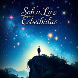 A captivating book cover design for the title 'Sob a Luz das Estrelas Proibidas'