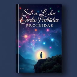 A captivating book cover design for the title 'Sob a Luz das Estrelas Proibidas'