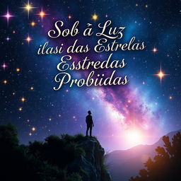 A captivating book cover design for the title 'Sob a Luz das Estrelas Proibidas'