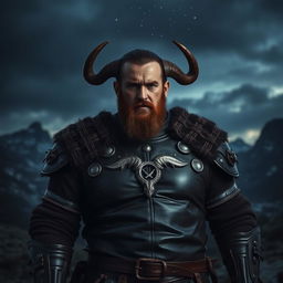 A dark and realistic image of a strong man representing the Taurus zodiac sign, exuding a sense of steadfastness and power