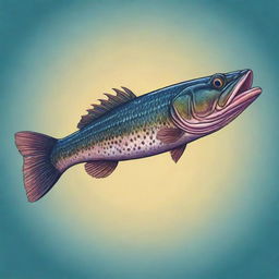 Illustration of a detailed and vibrant Snakehead fish in vector art style.