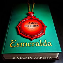 A captivating book cover featuring a striking red amulet placed centrally