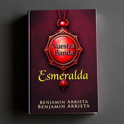 A striking book cover design featuring a vibrant red amulet prominently displayed at the center