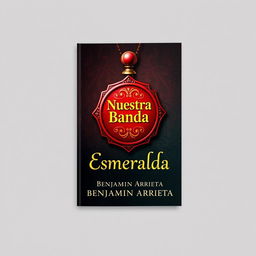 A striking book cover design featuring a vibrant red amulet prominently displayed at the center