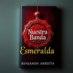 A striking book cover design featuring a vibrant red amulet prominently displayed at the center