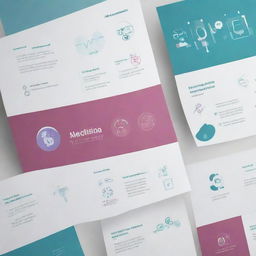 A sleek, professional PowerPoint presentation design reflecting the theme of medicine, containing symbols and illustrations related to healthcare and medicine