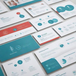 A sleek, professional PowerPoint presentation design reflecting the theme of medicine, containing symbols and illustrations related to healthcare and medicine