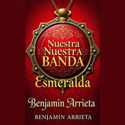 A visually striking book cover design featuring a prominent red amulet at the center