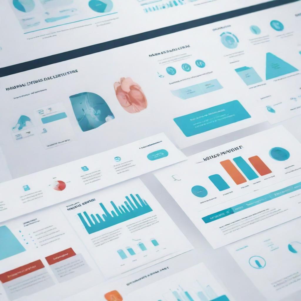 An expertly designed, captivating template for a medical-themed PowerPoint presentation integrating related medical graphics, icons, and infographics