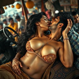 A sensual portrayal of a captivating woman resembling an actress, exuding allure and confidence