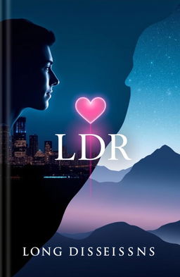 A compelling book cover design for a book titled 'LDR' (Long Distance Relationships)