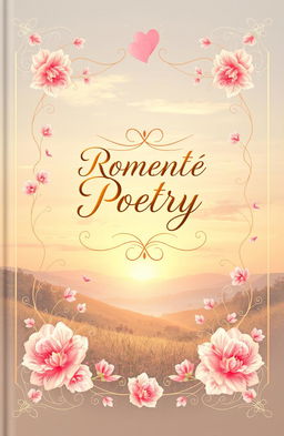 A beautifully illustrated cover for a romantic poetry book, featuring soft pastel colors and delicate floral designs