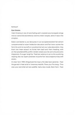 A simple and clean document layout featuring a plain text style without excessive decorations