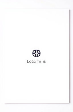 A minimalistic design featuring a single logo centered on a plain white background